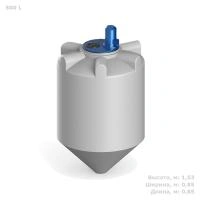 Емкость K 500 литров с пропеллерной мешалкой без обрешетки
