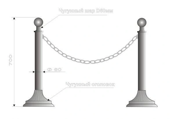 Тротуарный столбик «Эконом» 700 мм