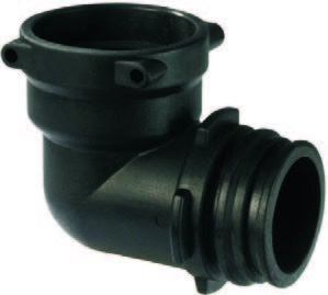 Переходник G3 угловой 90° T9M-T9F пластик Италия