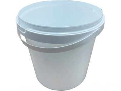 Ведро 1л круглое, с пластиковой ручкой, с белой крышкой, код: 36235