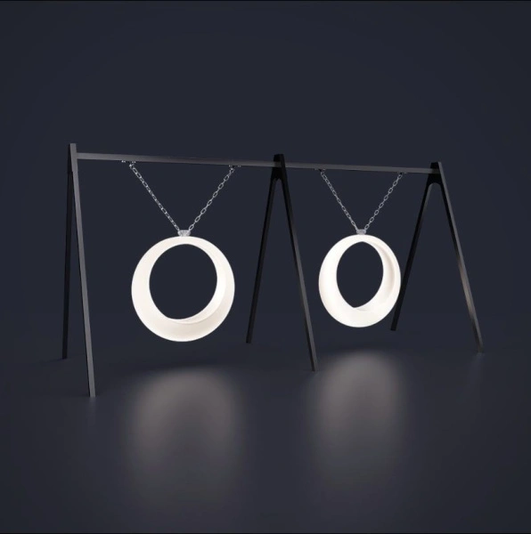 Светящиеся качели с конструкцией «Ring» 1 кольцо, белая подсветка