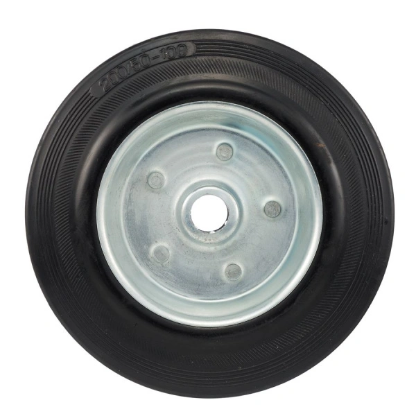 Колесо под ось 20мм Стелла-техник 4000-200 диаметр 200мм, грузоподъемность 185кг, резина, металл