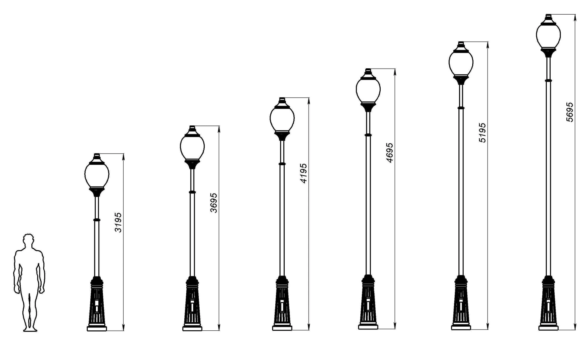 Фонарный столб Л-03 со светильником 3,195 м