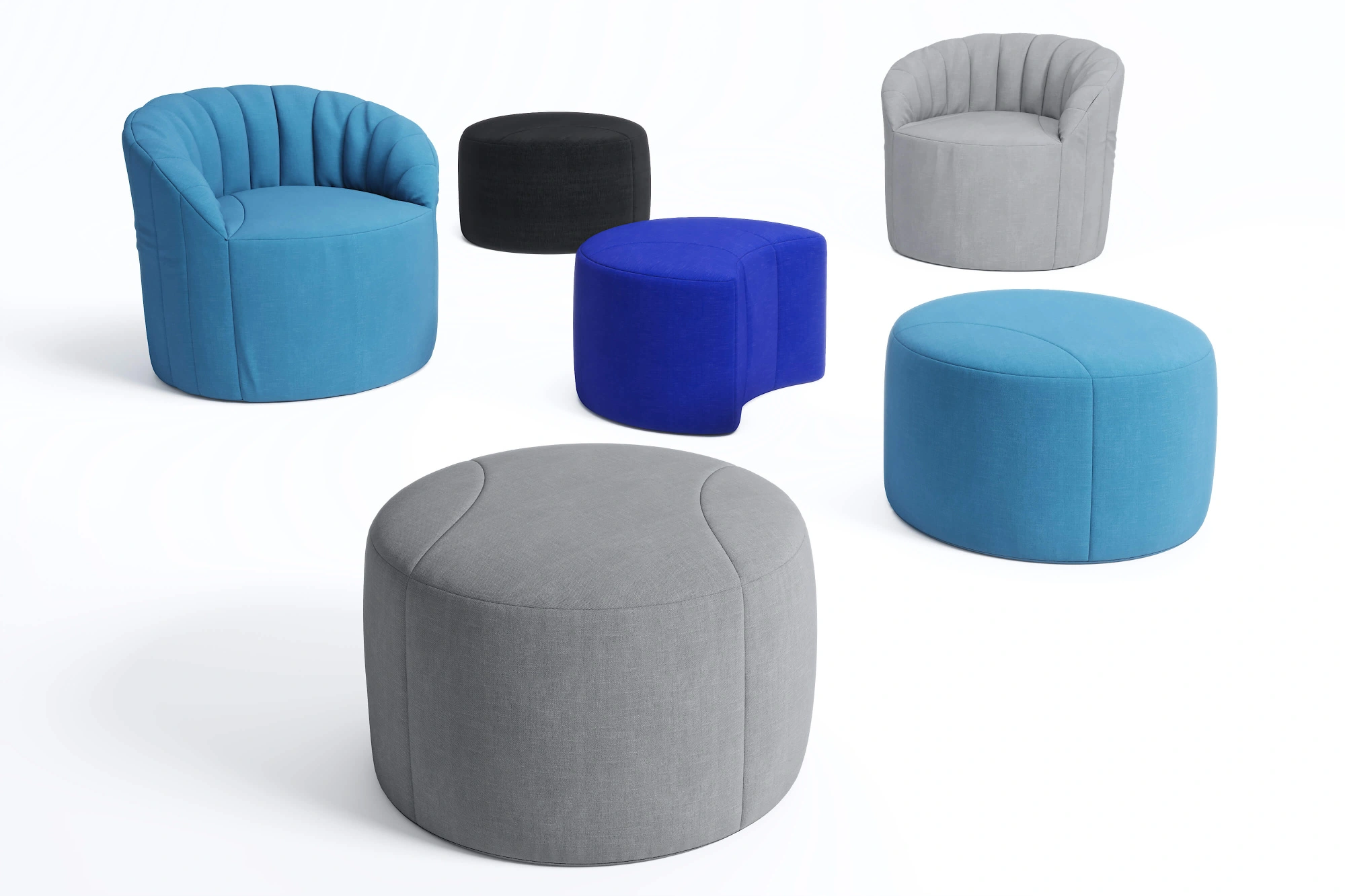 Пуф Шелл Луна ткань Вельвет-люкс