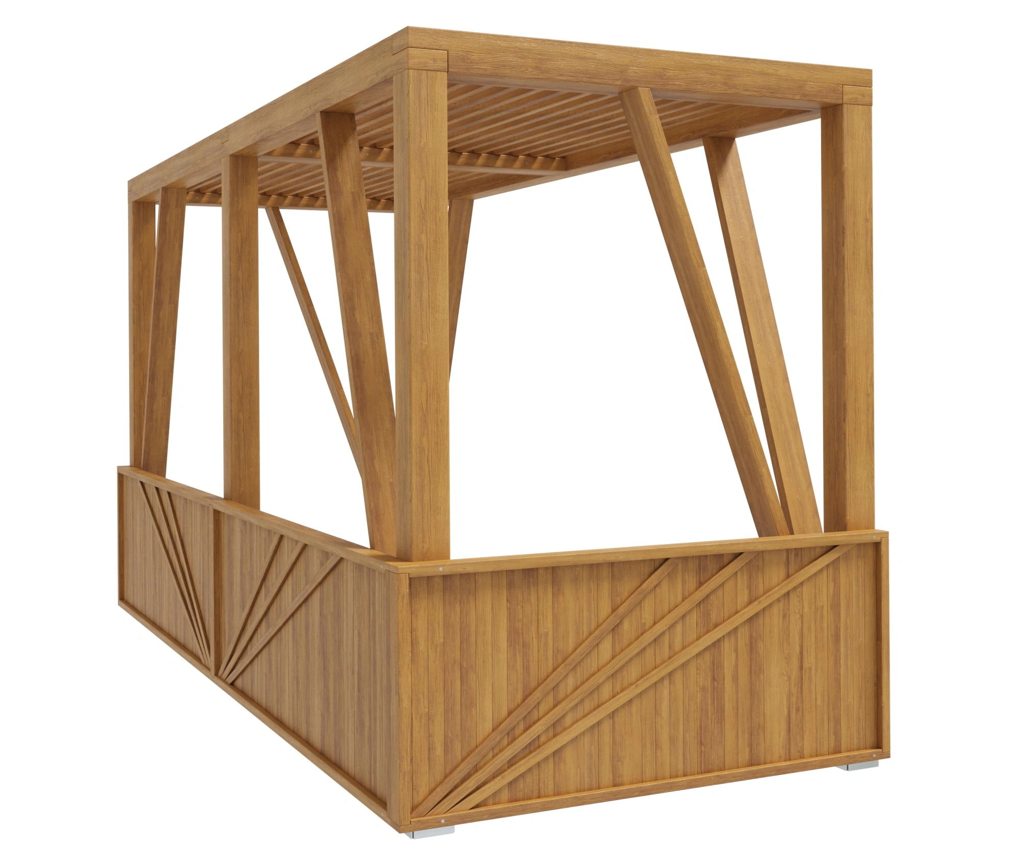 Навес теневой тип 5 Стандарт (со стенкой)