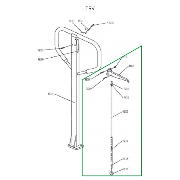Тяга цепная в сборе для ручки TRV