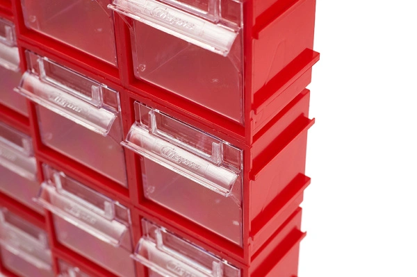 Короб откидной Стелла-техник Single-101 красный, прозрачный