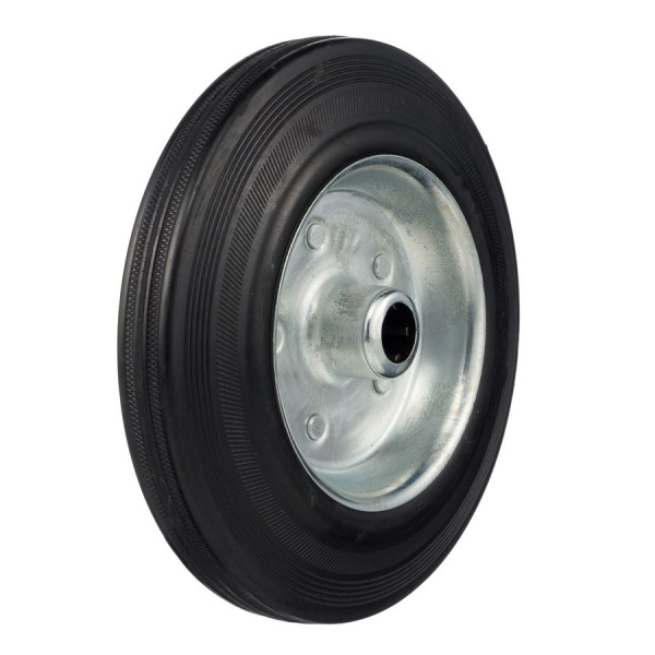 Колесо под ось 20мм Стелла-техник 4000-200 диаметр 200мм, грузоподъемность 185кг, резина, металл