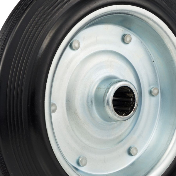 Колесо под ось 25мм Стелла-техник 4000-250(ось25) диаметр 250мм, грузоподъемность 210кг, резина, металл